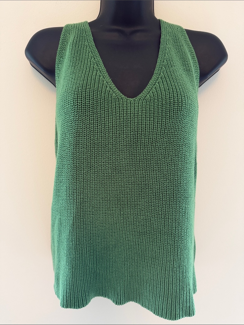 Gilli Clothing Olive Green V-Neck Knit Tank Sweater